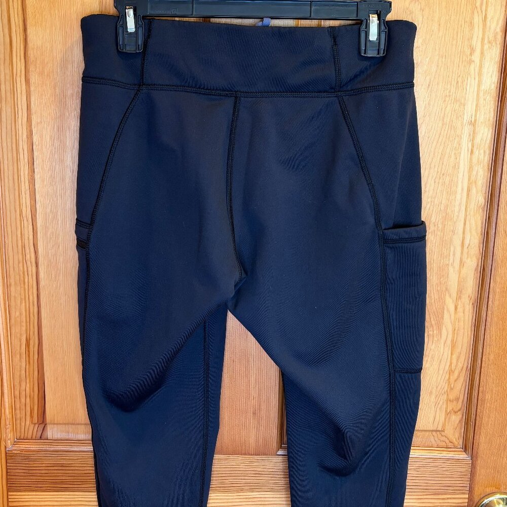 L.L. Bean Women's Black PrimaLoft Therma Stretch Fleece Pocket Tights/Leggings - Picture 7 of 15